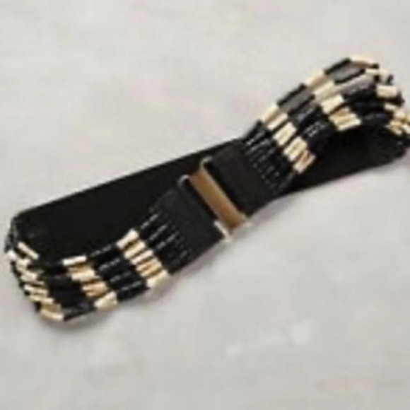 Anthropologie Linea Pelle Bios Beaded Waist  Belt - Picture 1 of 9